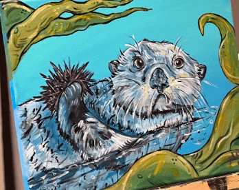 Portland Fundraiser - Sea Otter Sip & Paint Night - Fundraiser - At Fullerton Wines in Portland